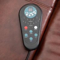 HOMCOM Vibration Massage Recliner Chair for Living Room with Heat,   Single Sofa, PU Leather Power Reclining Chair, Home Theater Seating with Footrest, Brown(m-19)