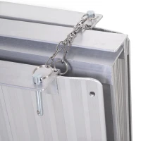 HOMCOM 5' Foldable Handicap Ramp for Home, Steps, Doorways, Aluminum Portable Wheelchair Ramp, Textured Threshold Ramp, Silver(m-9)