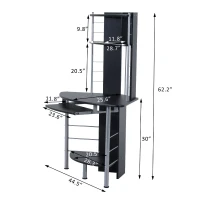 HOMCOM Corner Computer Desk Table with Keyboard Tray CPU Stand Printer Platform Black(m-3)