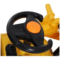 HOMCOM 3 in 1 Ride On Toy Bulldozer Digger Tractor Pulling Cart Pretend Play Construction Truck(m-9)