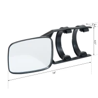 HOMCOM Set of 2 Universal Clip-on Towing Side Mirror Adjustable Extensions View Black(m-3)