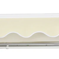 Outsunny 12' x 10' Patio Motorized/Manual Retractable Awning Outdoor Sun Shade Shelter Deck Remote Control Canopy, Beige(m-12)