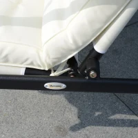 Outsunny 3 Seater Swing Chair 2-in-1 Lounge Hammock Cushioned Seat Portable Outdoor Porch with Canopy Cream White(m-9)