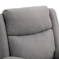 HOMCOM Electric Power Lift Recliner Massage Sofa Linen Surface w/ 8 Vibration Points 2 Remote, Living Room Office Furniture - Grey(m-15)