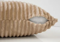 Monarch 18" x 18" Ultra Soft Ribbed Style Throw Pillow (Set of 2) - Beige(m-3)