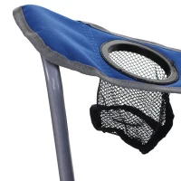 Outsunny 2 Person Folding Camping Chair Oxford Metal Fishing w/ Ice Bag  Cup Holder Blue(m-9)