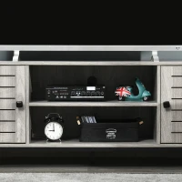 HOMCOM TV Stand for TVs up to 60", Industrial Entertainment Center Cabinet with Storage Shelves for Living Room or Bedroom, Oak(m-11)