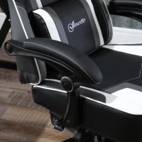 Vinsetto High Back Gaming Chair, Racing Style Ergonomic Computer Desk Chair with Adjustable Height, Retractable Footrest, Headrest and Lumbar Support, Grey(m-8)