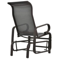 Outsunny Garden Single Glider Chair Patio Rocker Outdoor Rocking Recliner Outdoor Porch Gliding Seat Furniture Texteline Swing Armchair Grey(m-5)