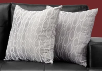Monarch 18" x 18" Wave Pattern Throw Pillow (Set of 2) - Grey(m-2)
