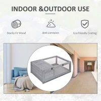 PawHut Wooden Reptile Cage with 3 Windows Slide-out Tray for Turtles, Lizards, Snakes(m-4)