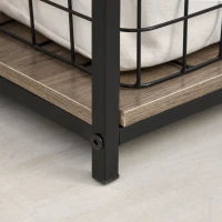 HOMCOM Modern 7 Tier Bookshelf Bookcase Utility Storage Shelf Organizer for Home Office with Display Rack Metal Frame, Grey Oak(m-8)