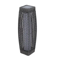 Outsunny LED Lamp Standing Floor Light Solar Powered Décor Patio Yard Rattan Wicker(m-2)