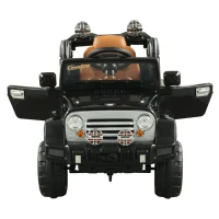 Open Box Aosom Ride On Car Off Road Truck, Dual 6 Volt Electric Battery Powered with Remote Control and MP3, Black(m-4)