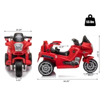 Aosom Ride-On Motorcycle for Kids  6V Red(m-3)