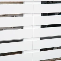 HOMCOM Slat Double Door Coffee Bar Cabinet, Sideboard Buffet Cabinet, Kitchen Cabinet with Bottom Shelf for Living Room, White(m-14)