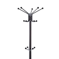 HOMCOM 69inch 4 Level 15 Hook Rotating Metal Coat Hat Jacket Umbrella Rack with Marble Base(m-4)