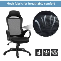 Vinsetto Executive Racing Chair Rocking Chair Adjustable Padded Seat with Wheels Black(m-5)