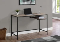 Monarch 48" Contemporary Industrial-Style Computer Writing Desk - Dark Taupe / Black Metal(m-2)