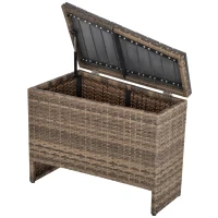 Outsunny 8 Piece Outdoor Rattan Sofa, Half Round Patio Furniture Set with Side Tables, Umbrella Hole, and Cushions, Mixed Kahki and Mixed Gray(m-10)