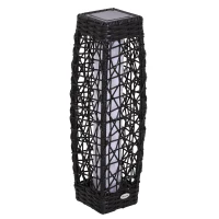 Outsunny Garden Solar Powered LED Rattan Floor Lamp Outdoor Decorative Deck Standing Lantern Yard Wicker Path Lights(m-1)