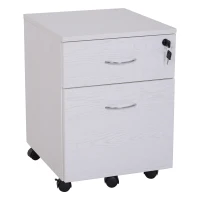 HOMCOM Two Drawer A4 Filing Cabinet Cupboard Office Storage Unit Lockable Rolling(m-2)