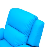 HOMCOM Deluxe Padded Children’s Recliner Sofa Kids Chair with Storage Arms (Blue)(m-8)