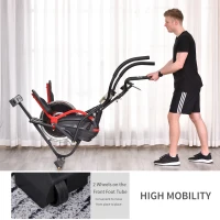 Soozier Stationary Elliptical Cross Trainer Magnetic Resistance Exercise Bike Two-way Cardio Fitness Workout Machine with Flywheel & LCD Digital Monitor Display Phone Holder, for Home Office Gym Black(m-4)