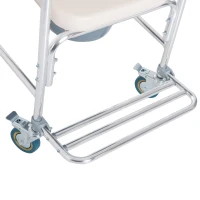 HOMCOM Personal Mobility Durable Waterproof Shower Accessible Transport Commode Medical Rolling Chair(m-13)