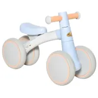 Qaba Baby Balance Bike for Toddlers 1-3 with Lightweight Design, No Pedal Bicycle Training Toy Little Kids Bike with Non-Slip Handlebars, Blue(m-1)