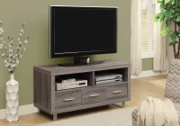 Monarch 48" Modern 3-Drawer Storage Cabinet Reclaimed Wood-Look TV Stand Console - Dark Taupe Finish(m-2)