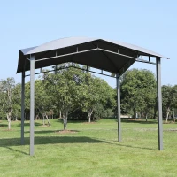 Outsunny 9.8' x 9.8' Outdoor Patio Gazebo Pavilion Canopy Tent Steel- Grey(m-7)
