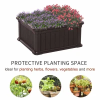 Outsunny 24'' x 24'' x 12'' Raise Garden Bed, Planter Box, Above Ground Garden for Flowers, Herb, Vegetables with Easy Assembly, Brown(m-5)