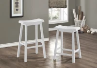 Monarch 2 Piece 29" Saddle Seat Wooden Bar Height Barstool Chair Set - White Finish(m-2)