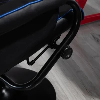 Vinsetto High Back Video Gaming Recliner with Ottoman, Racing Style PC Computer Office Chair, Swivel with Headrest & Lumbar Support, Adjustable Height, Black/Blue(m-15)