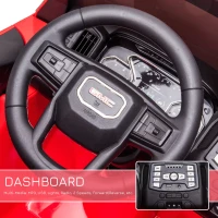 Aosom 12V GMC Sierra HD Battery Kids Ride On Car with Remote Control, Bright Headlights, & Working Suspension, Red(m-5)