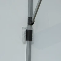 Outsunny 10ft Patio Offset Parasol Umbrella Cantilever Hanging Sun Shade Canopy Shelter 360° Rotation with Stand White(m-3)