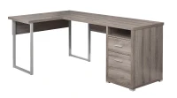 Monarch 80" L-Shaped Contemporary Wood-look Computer Desk - Dark Taupe(m-1)