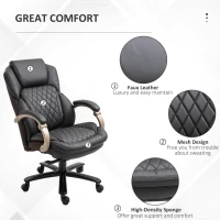 Vinsetto Big and Tall Executive Office Chair with Wide Seat, Computer Desk Chair with High Back Diamond Stitching, Adjustable Height & Swivel Wheels, Brown(m-8)