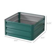 Outsunny 2' x 2' x 1' 2-Piece Raised Garden Bed Box with Steel Frame for Vegetables, Flowers, & Herbs, Green(m-3)