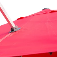 Outsunny 10ft  Patio Offset Parasol Umbrella Cantilever Hanging Sun Shade Canopy Shelter 360° Rotation with Stand Red(m-7)