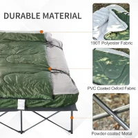 Outsunny Folding Portable Camping Cot Bed Set with Sleeping Bag, Inflatable Air Mattress, Pillows for 2 Person with for Fishing & Hiking(m-7)