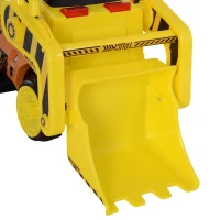 Aosom 6V Electric Bulldozer Ride-On Construction Excavator Toy Vehicle for Kids with Music, Lights, and Shovel(m-11)