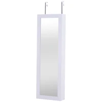 Wall/Door Mounted Armoire Cabinet Jewelry Cosmetics Shelf Organizer White(m-1)