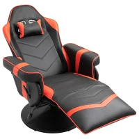 Vinsetto High Back Racing Style Gaming Chair, PU Leather Gamer Recliner Chair with Swivel Pedestal Base, Adjustable Footrest, and Head Pillow, Red(m-8)