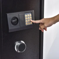 HomCom 56" Steel Electronic 5 Rifle Gun Security Cabinet w/Digital Keypad, Keys,Padded Interior- Black(m-4)