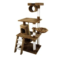 PawHut 61" Cat Tree Pet Furniture Kitty Condo Scratcher Post Ladder Tower Toy(m-1)