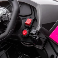 Aosom 12V Electric Ride-on Car, Licensed Lamborghini V12 Vision Gran Turismo Battery-Powered Ride-on Toy with Remote Control, Bluetooth, Music, LED Lights, for 3-6 Year Old Boys and Girls, Pink(m-15)