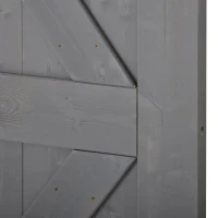 HOMCOM 7' H x 3.5' W Sturdy Sliding Barn Door, Unfinished Solid Spruce Wood Frame with Pre-Drilled Holes - Grey(m-8)