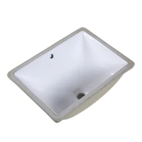 Kleankin Rectangular Undermount Vessel Sink Porcelain Ceramic Bathroom Vanity Sink Art Basin - Glossy White(m-1)
